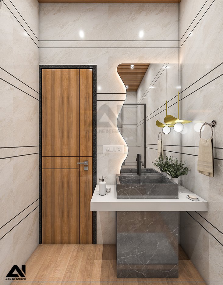 Contemporary bathroom interior design for client Mr Kaluram Kumawat