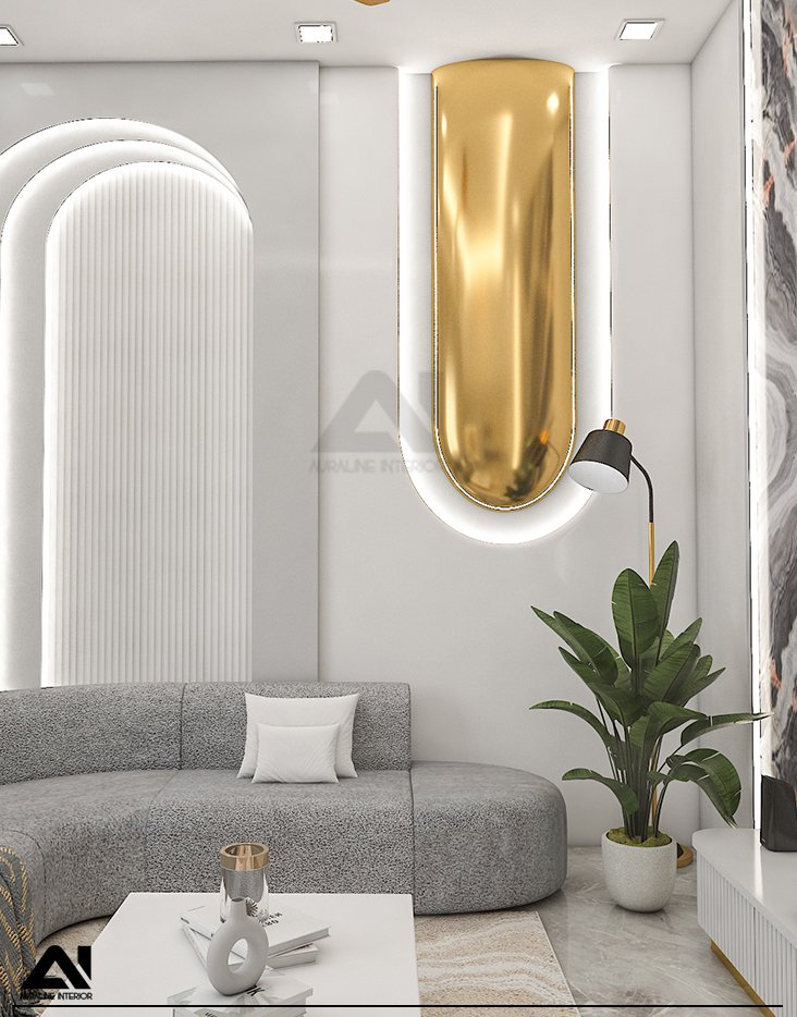 Elegant drawing room interior design for client Mr Deepak Modi
