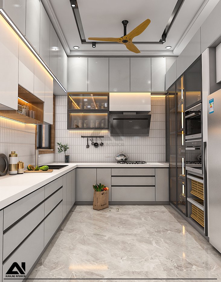 Modern modular kitchen interior design for client Mr Deepak Modi
