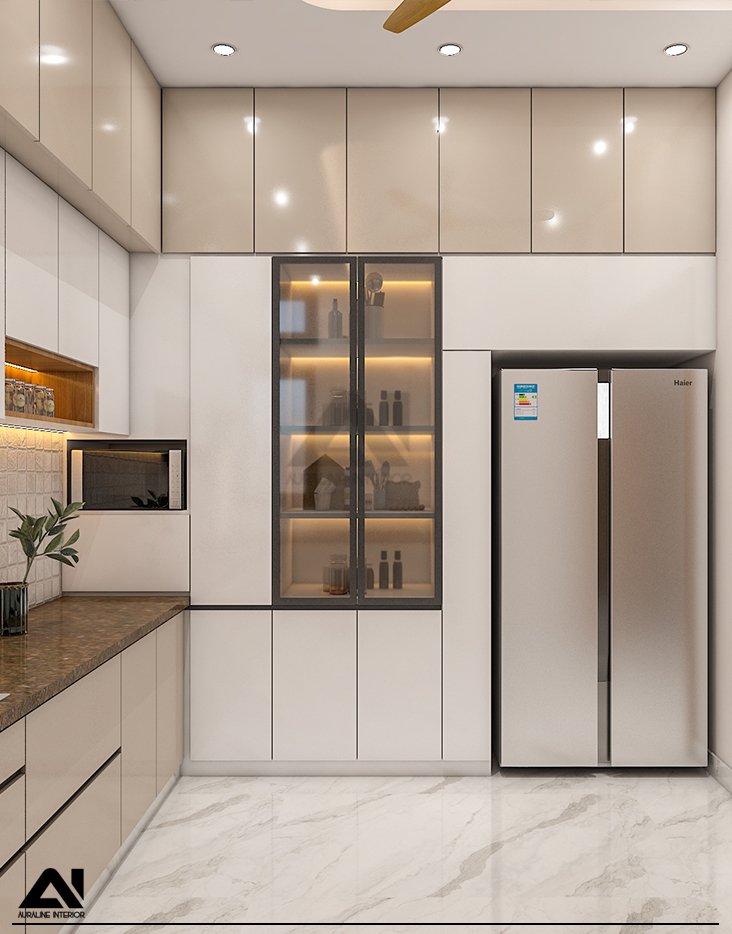 Contemporary modular kitchen interior design for client Praveen Jain