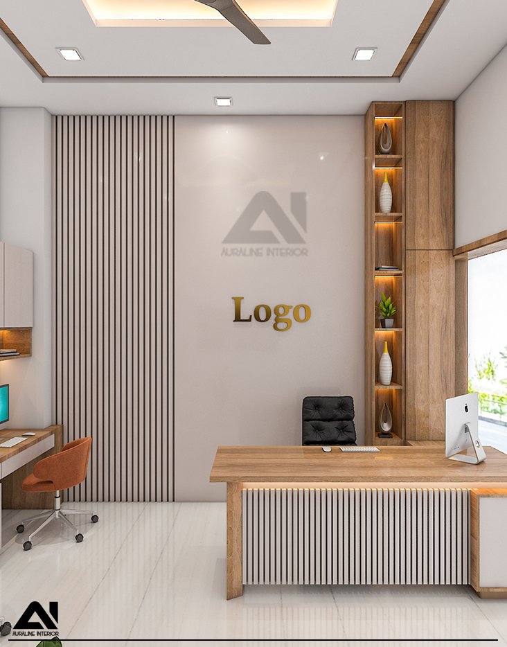 Modern office reception interior design for client Mr Chenaram Kadwa