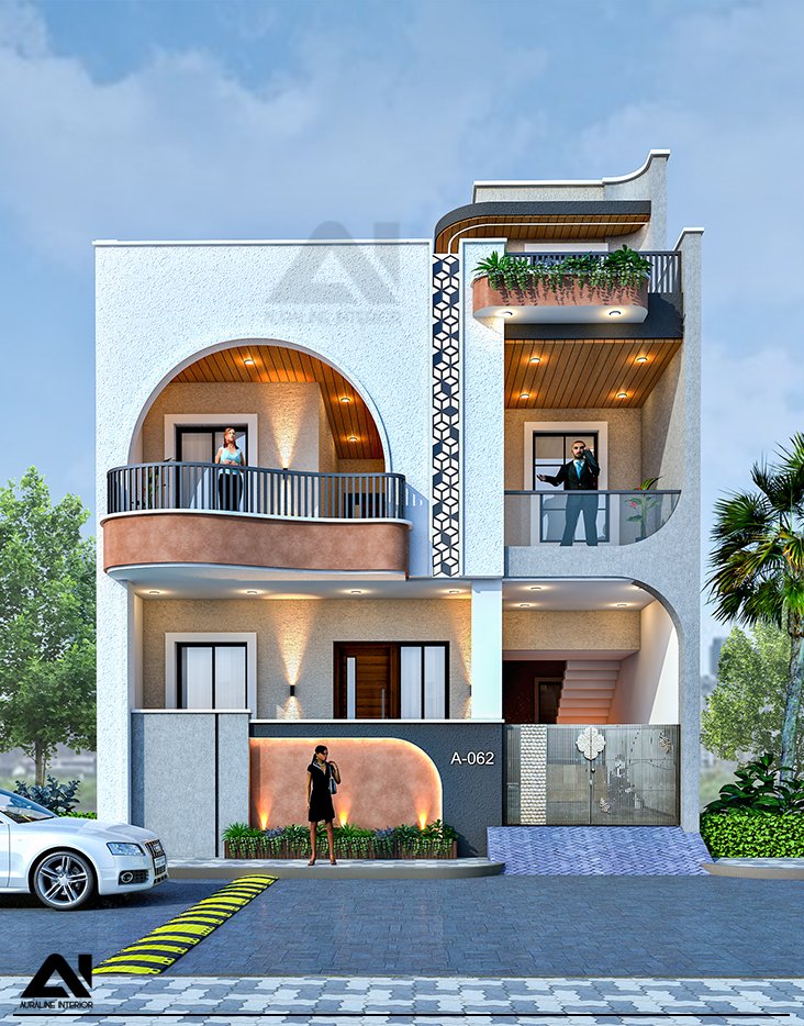 Modern residential exterior house design for client Mrs Hariya Kanwar