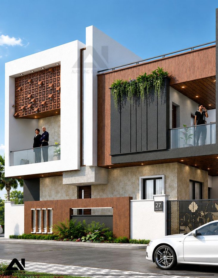 Contemporary residential exterior architecture design for client Mr Avinash Renwal