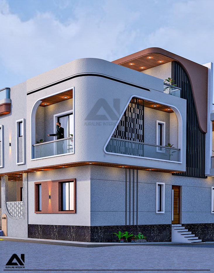 Modern residential house facade architecture design for client Mr Purab